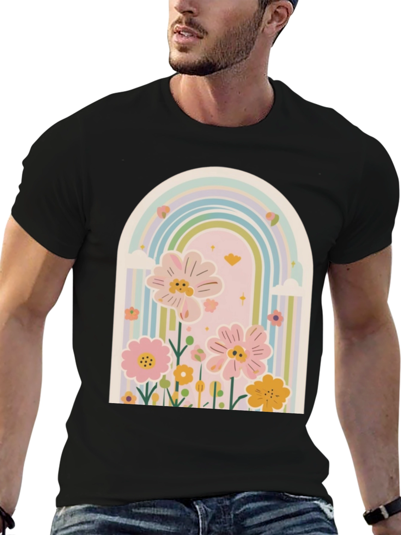 Rainbow Floral Graphic Tee