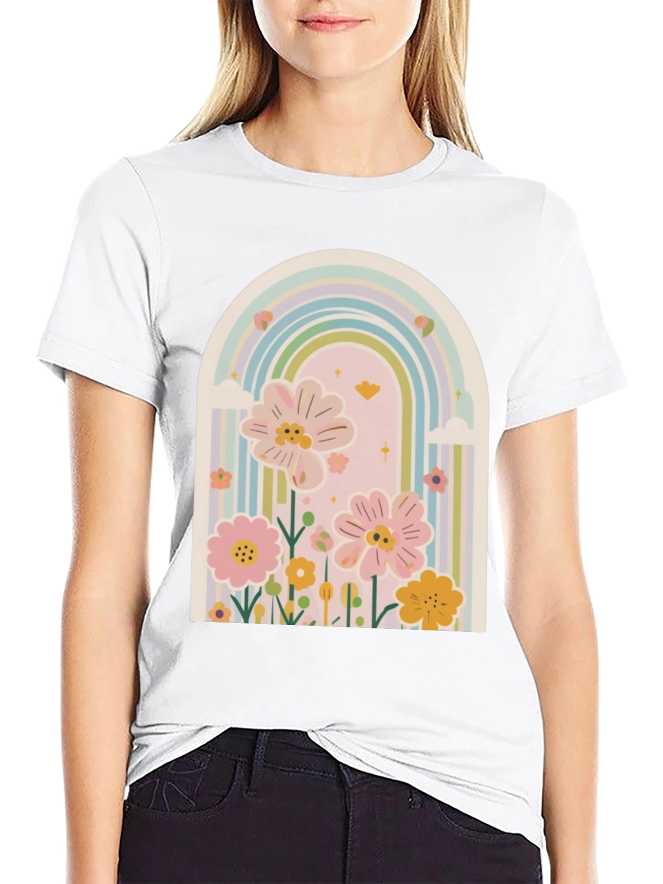 Rainbow Floral Graphic Tee