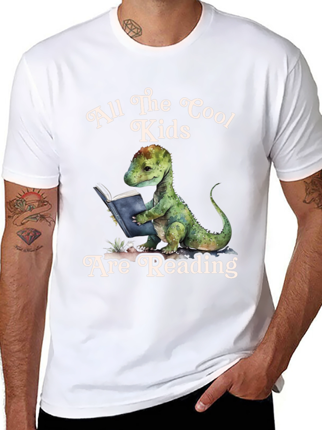 Cool Kids Reading Dinosaur T-Shirt