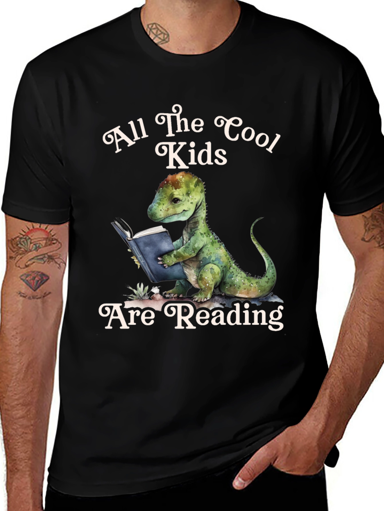 Cool Kids Reading Dinosaur T-Shirt