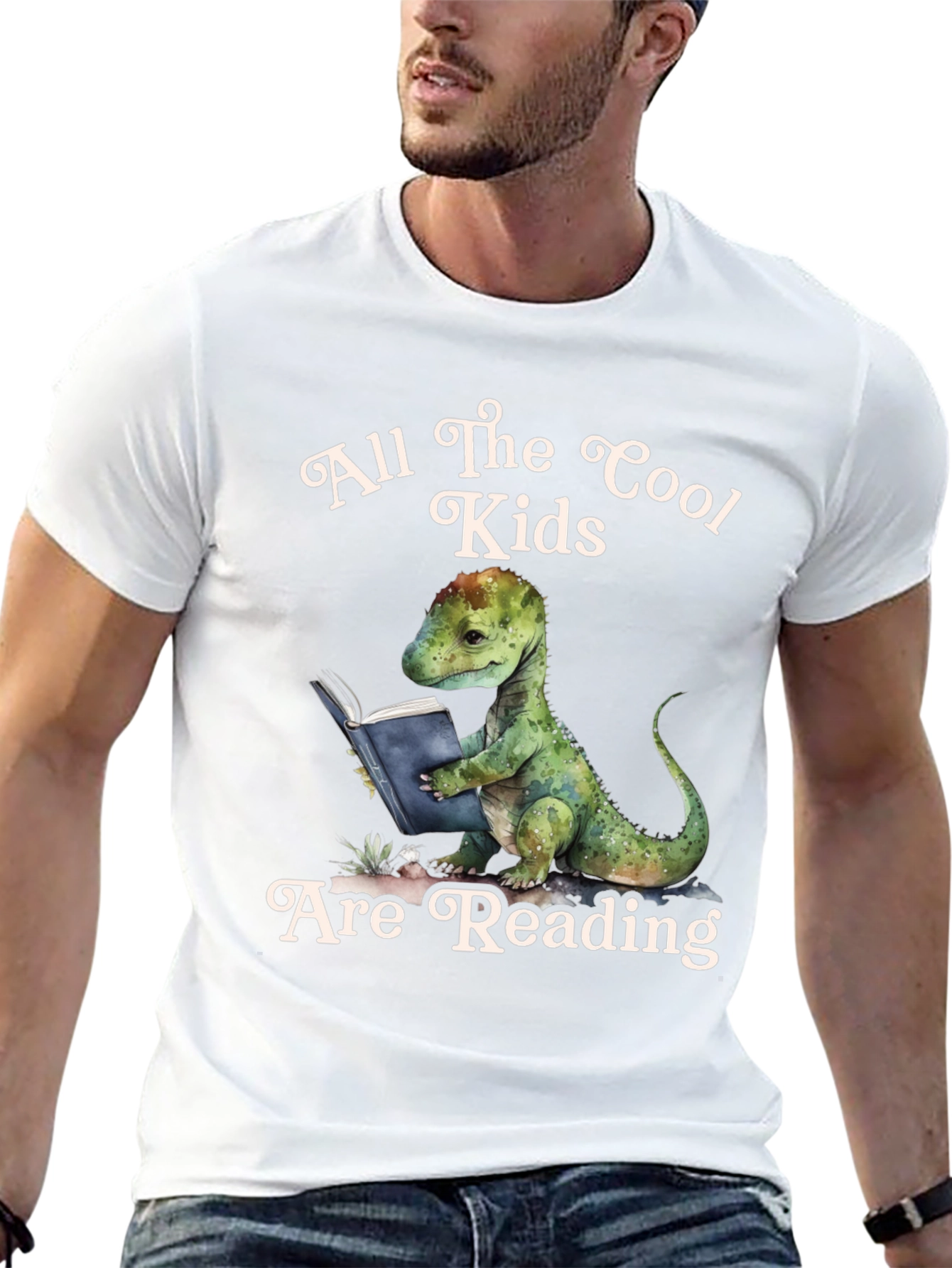 Cool Kids Reading Dinosaur T-Shirt