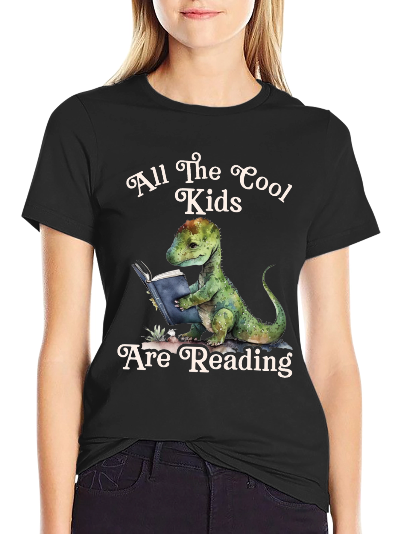Cool Kids Reading Dinosaur T-Shirt