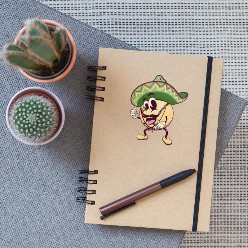 baseball cartoon wearing sombrero with thumb up