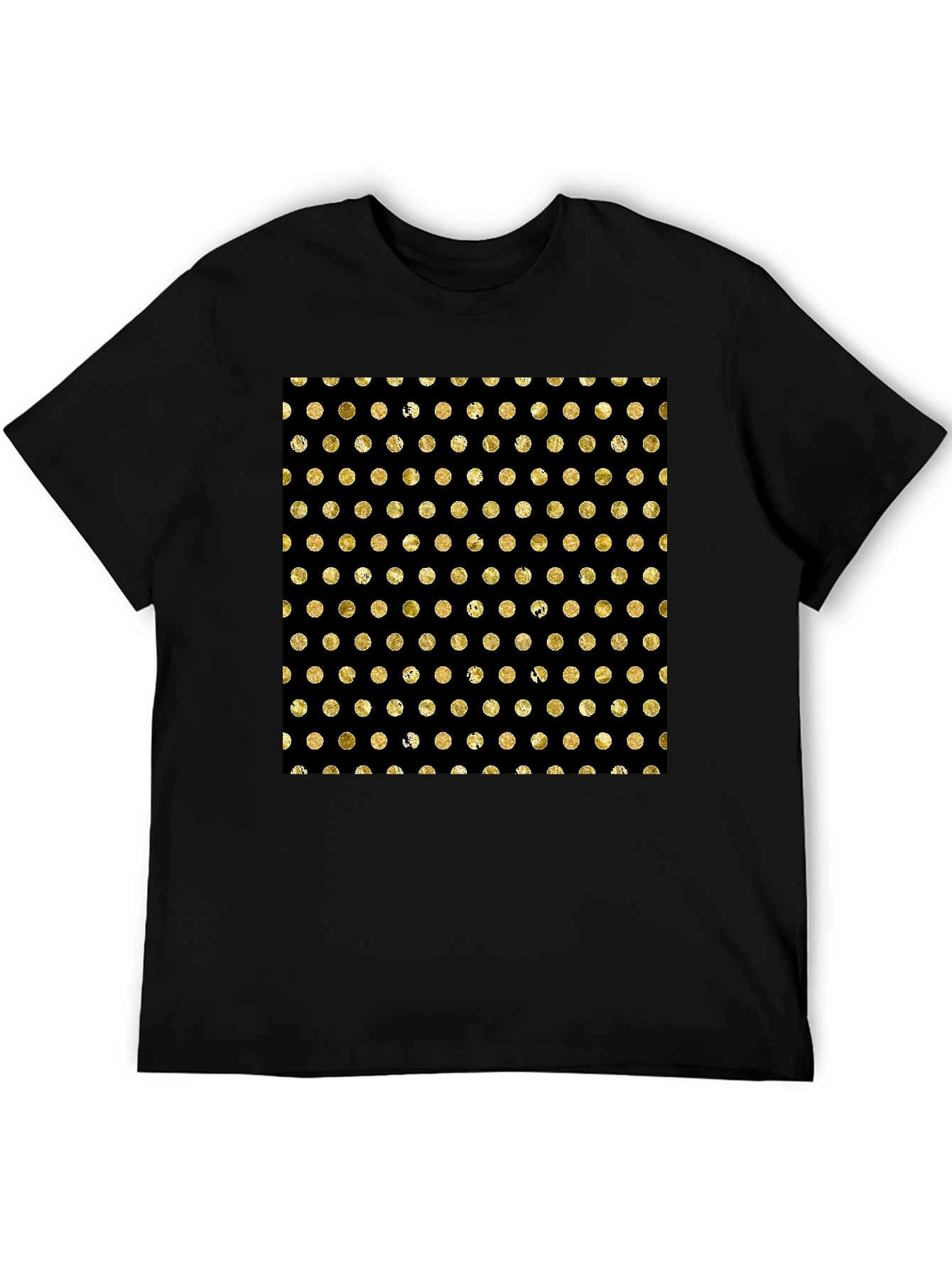 Polka Dot Pattern Tee - Black & Gold Design
