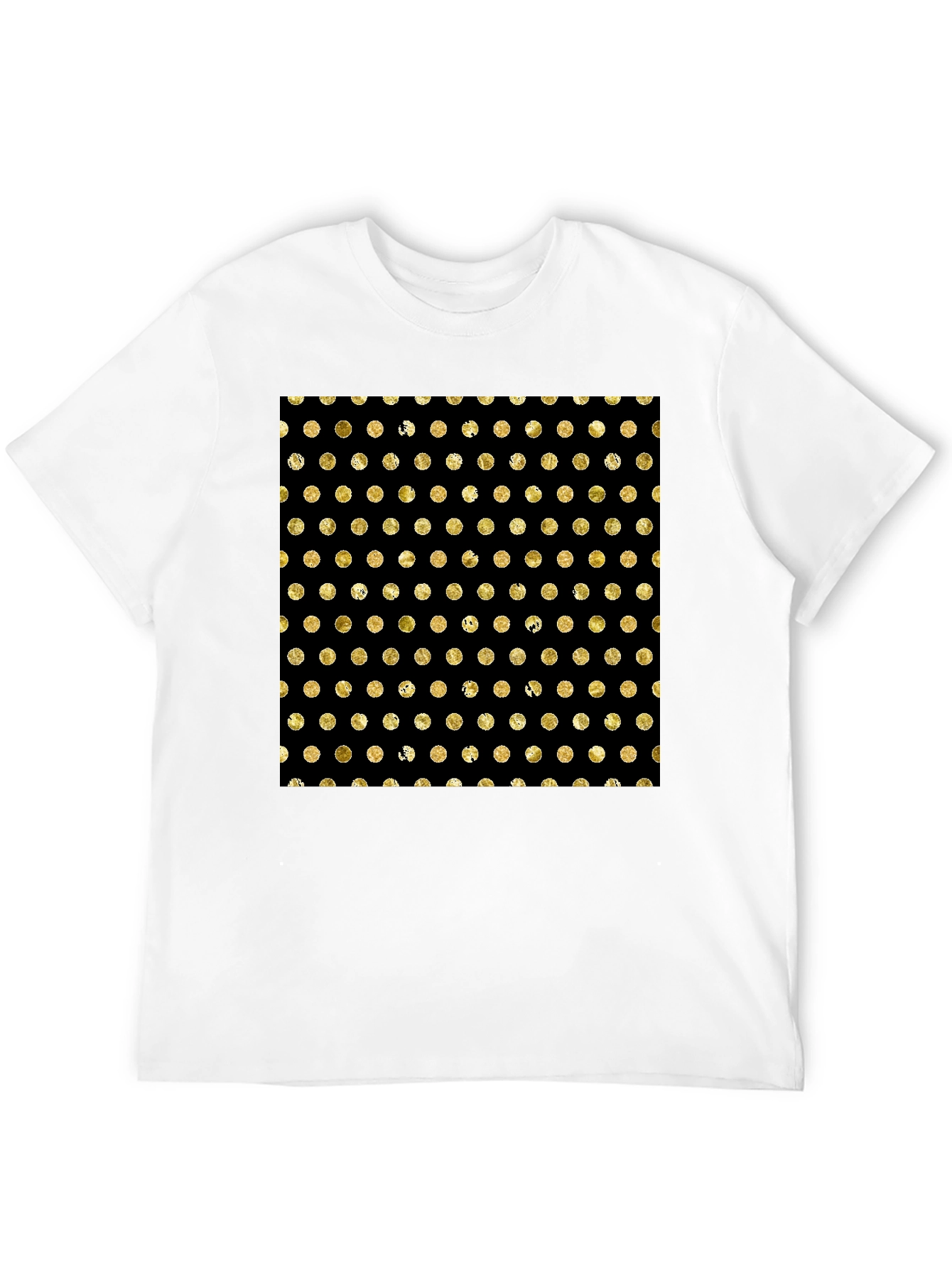 Polka Dot Pattern Tee - Black & Gold Design