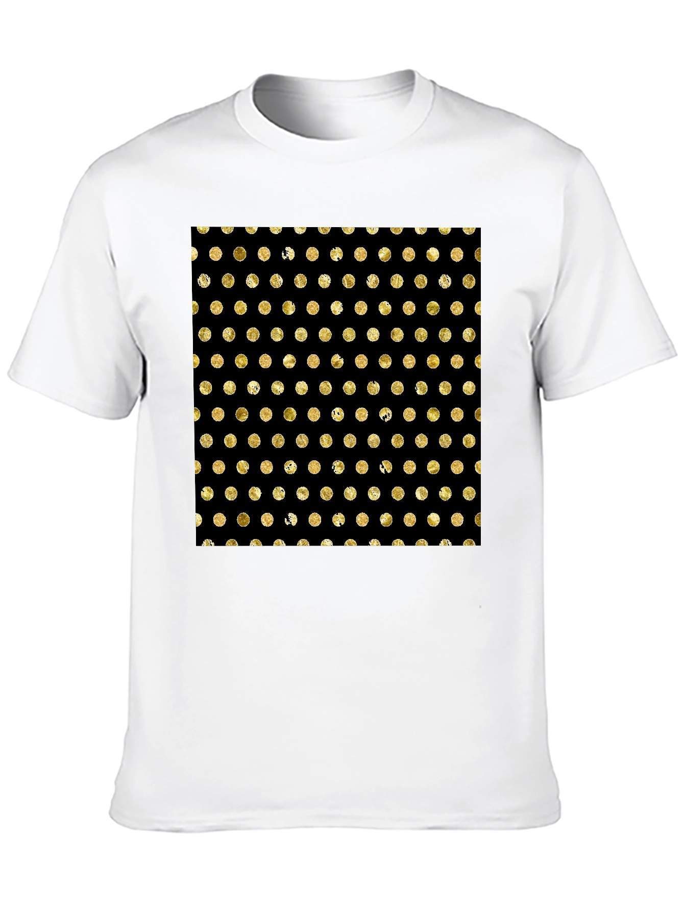 Polka Dot Pattern Tee - Black & Gold Design
