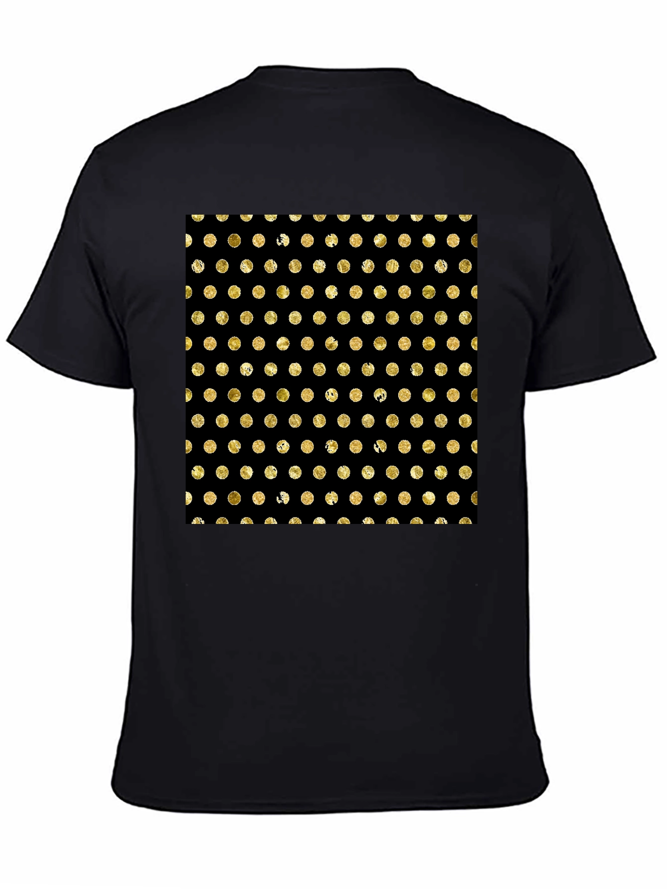Polka Dot Pattern Tee - Black & Gold Design