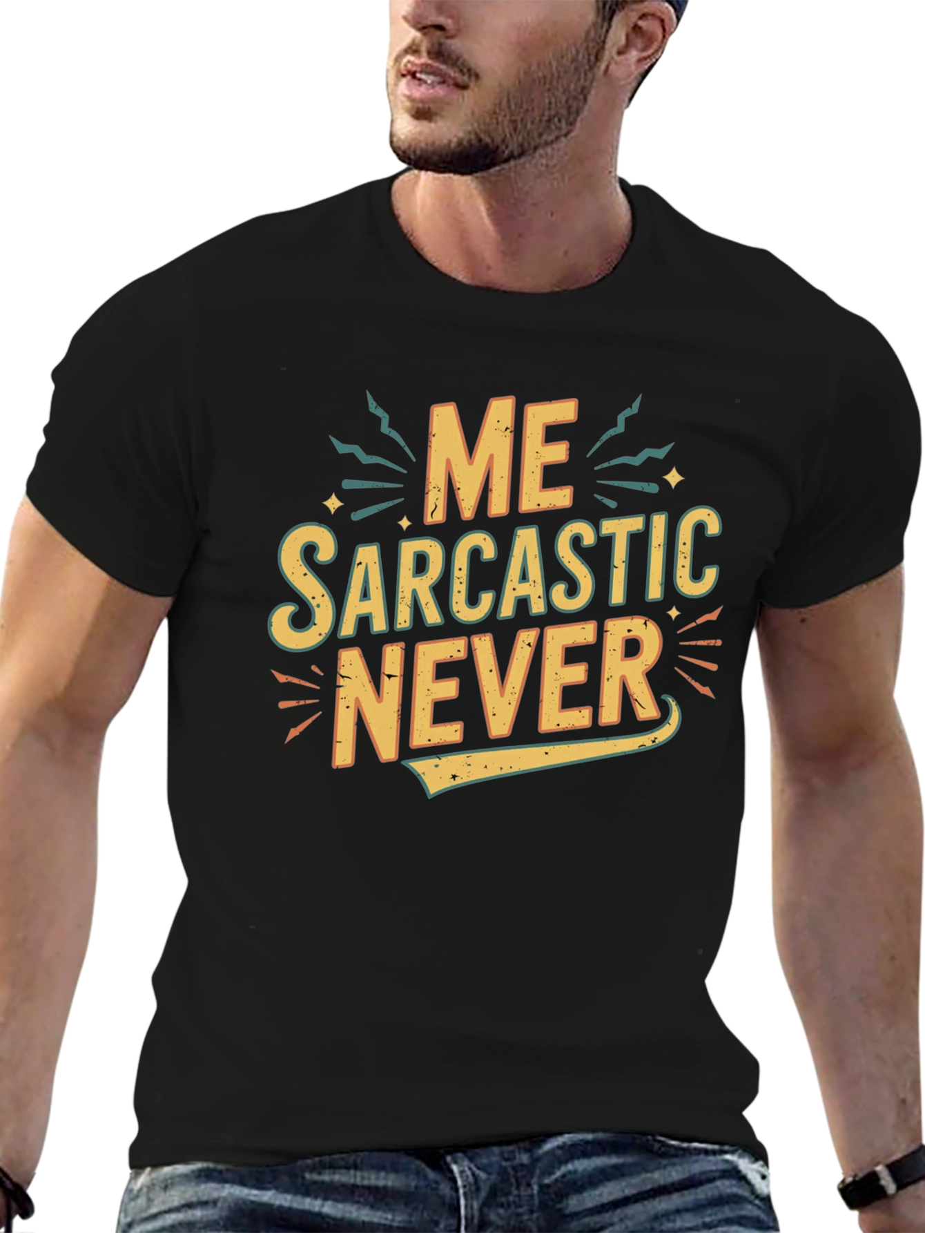 Sarcastic Graphic Tee - Black