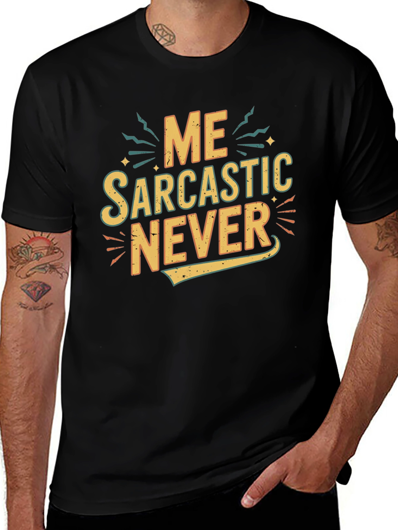 Sarcastic Graphic Tee - Black