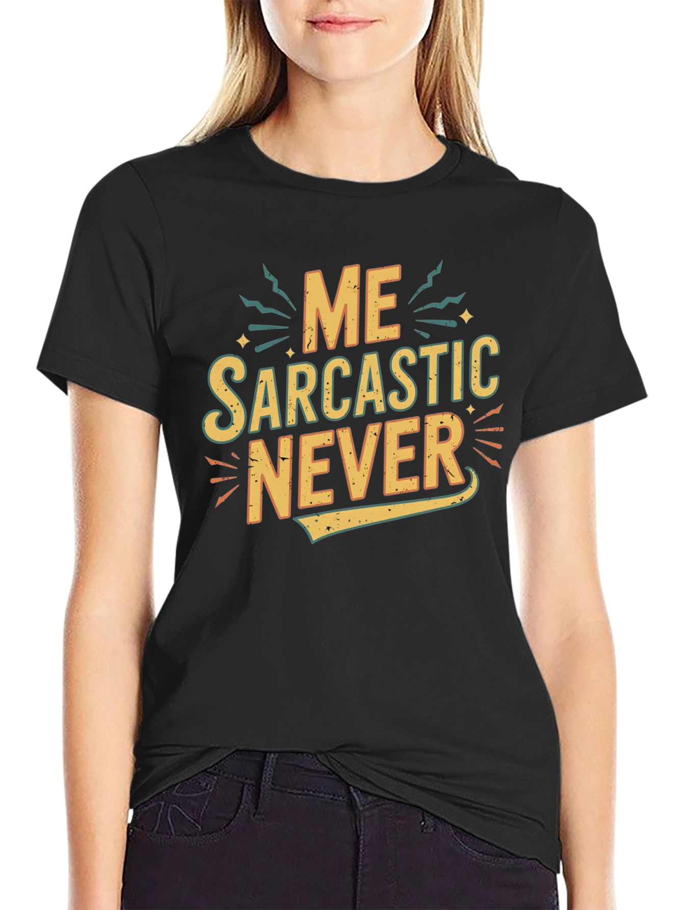 Sarcastic Graphic Tee - Black