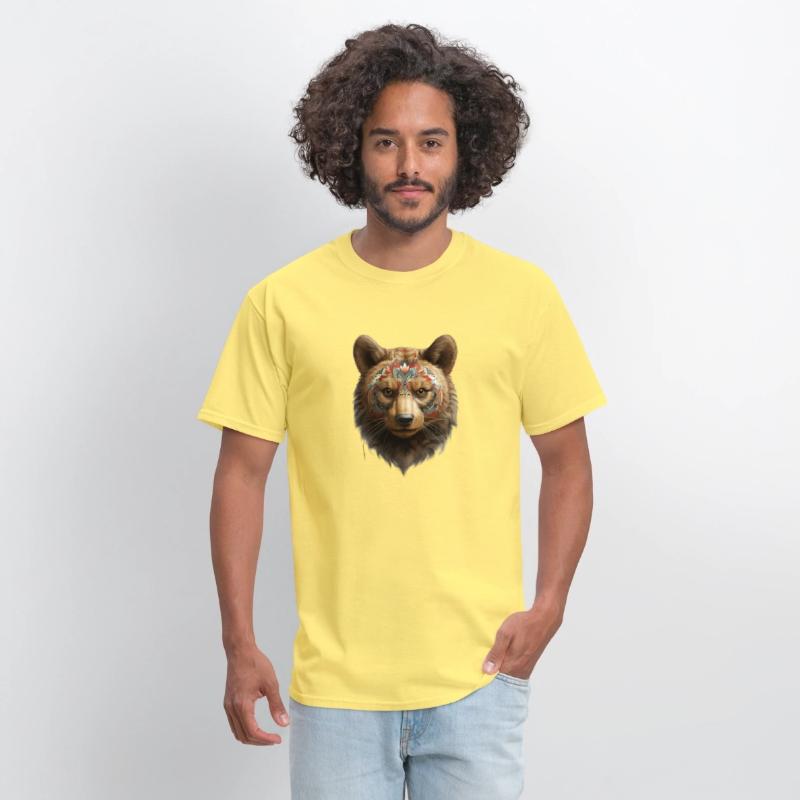 Bear face, animal, decorated