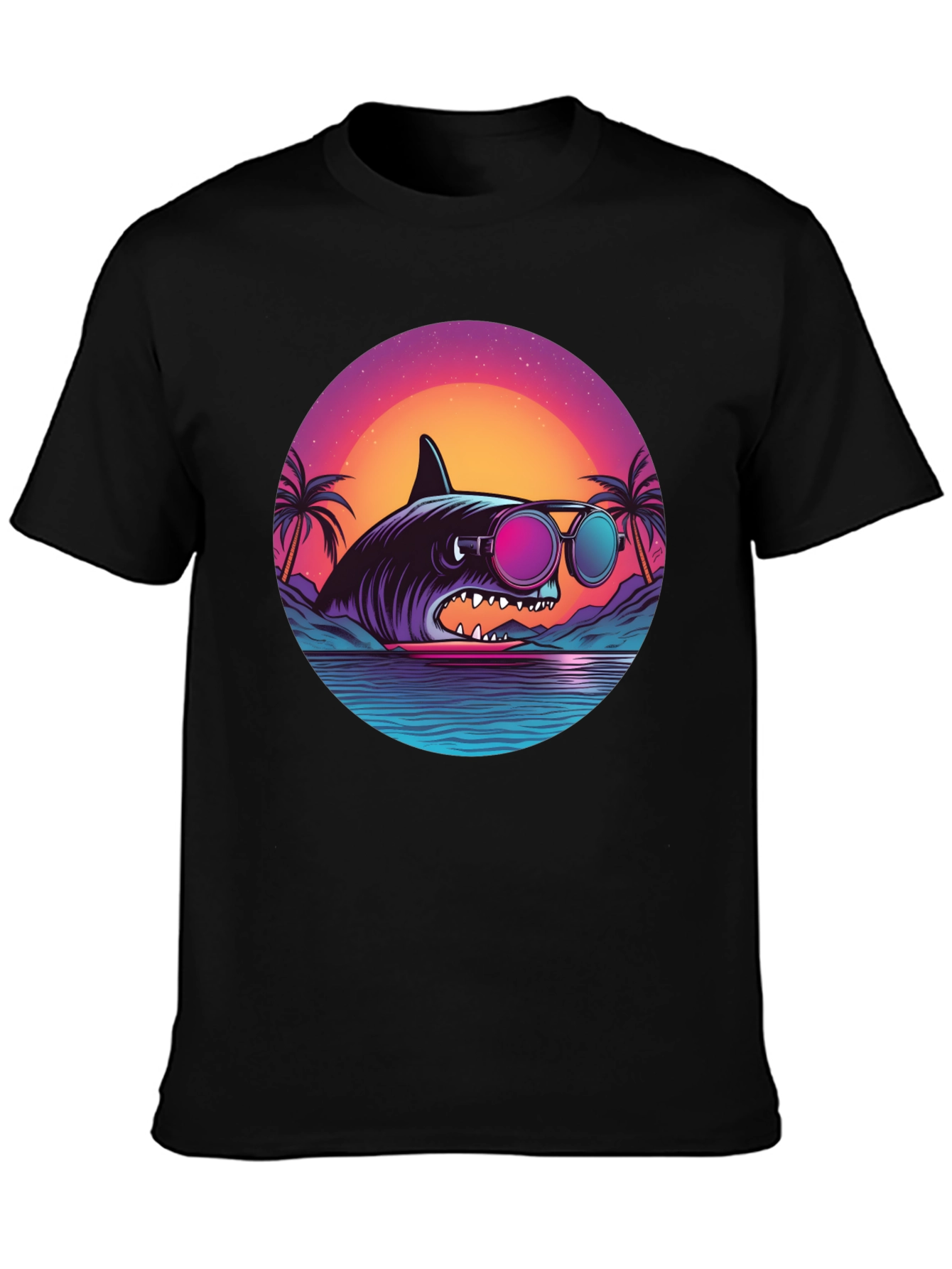 Retro Shark T-Shirt - Beach Vibes Graphic Tee
