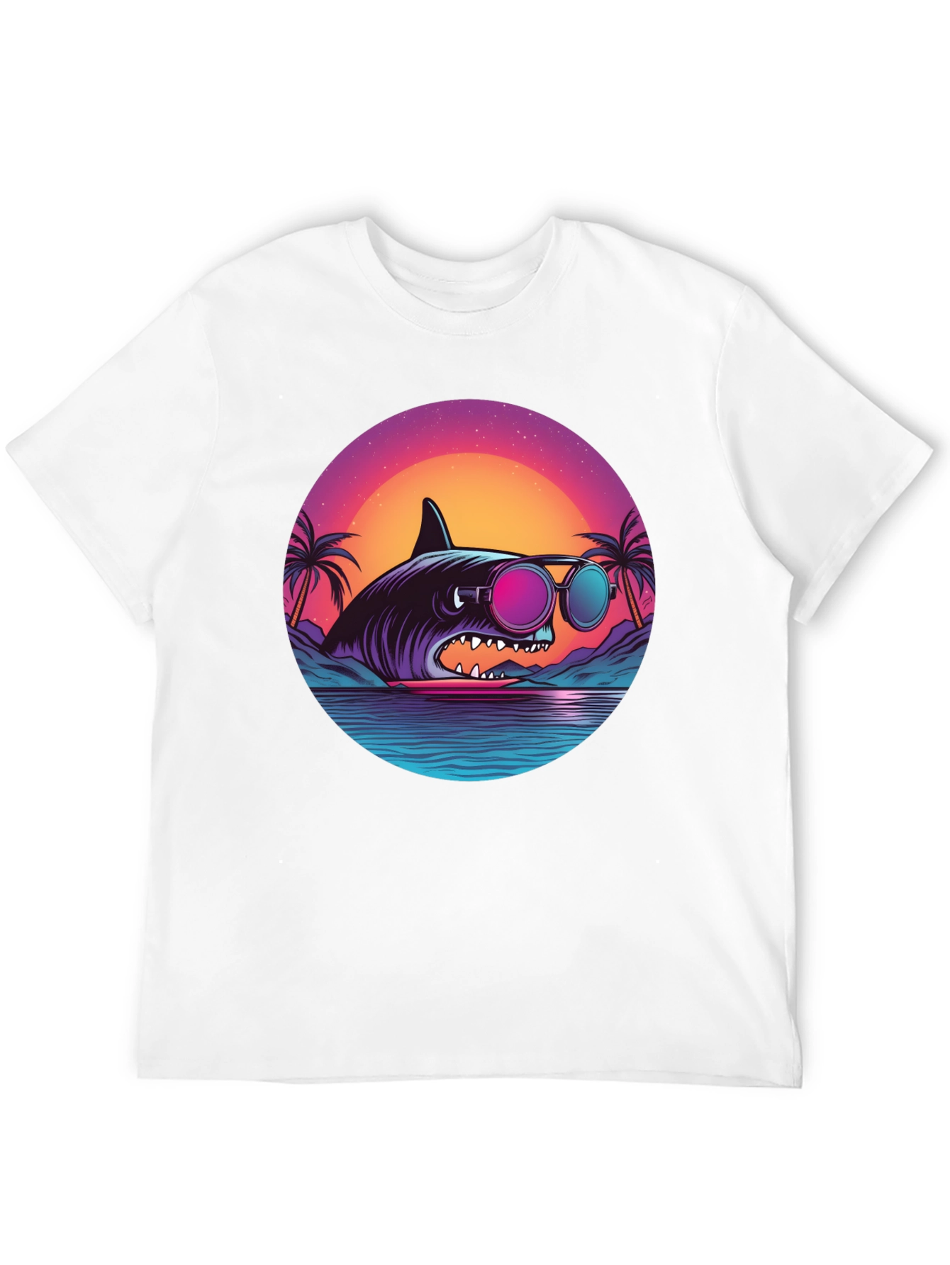 Retro Shark T-Shirt - Beach Vibes Graphic Tee