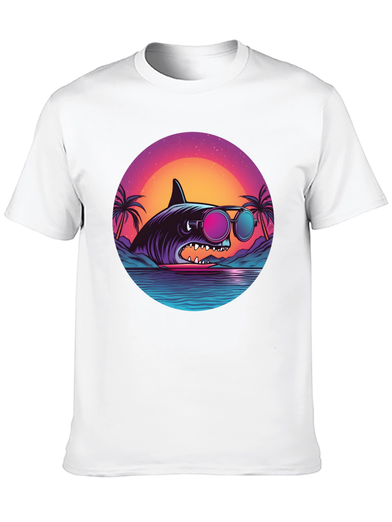 Retro Shark T-Shirt - Beach Vibes Graphic Tee