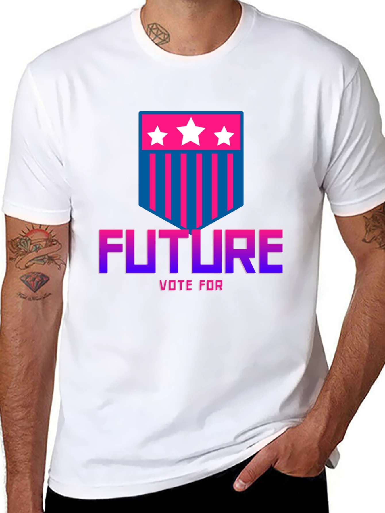 Future Vote Graphic T-Shirt - Patriotic Design