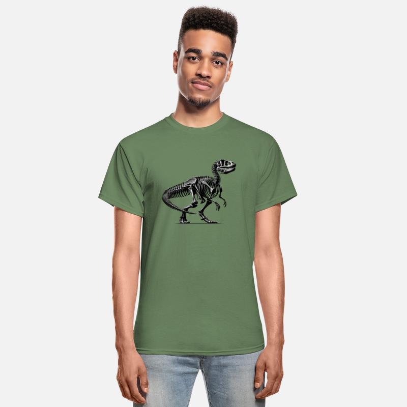 Black and white dinosaur skeleton for dino fans