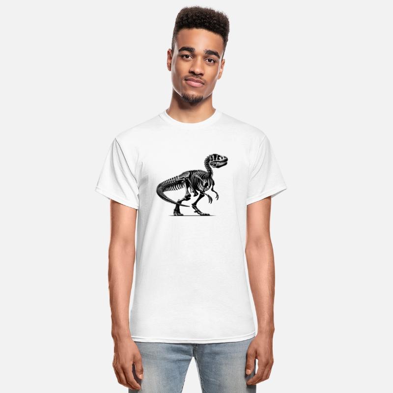 Black and white dinosaur skeleton for dino fans
