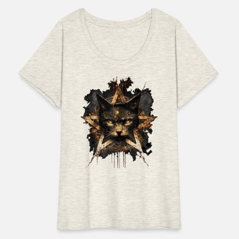 Black Cat Pentagram Star
