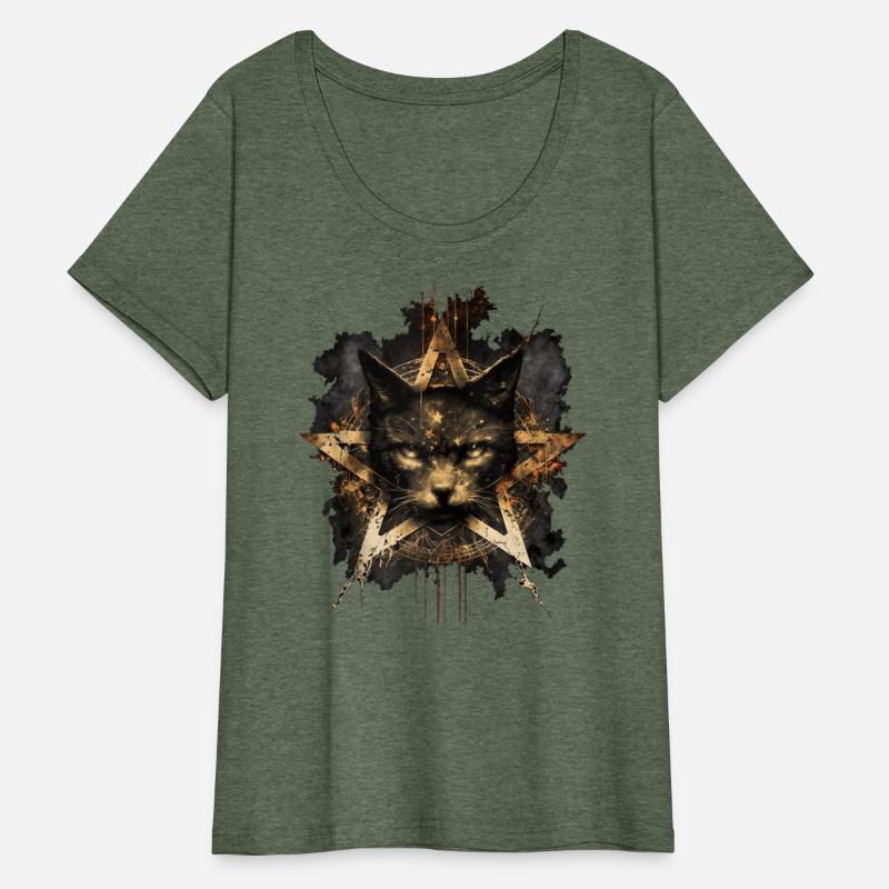 Black Cat Pentagram Star
