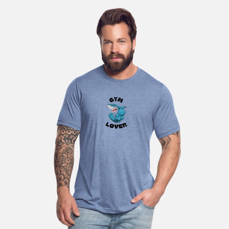 Blue Illustrated Shark Gym Lover