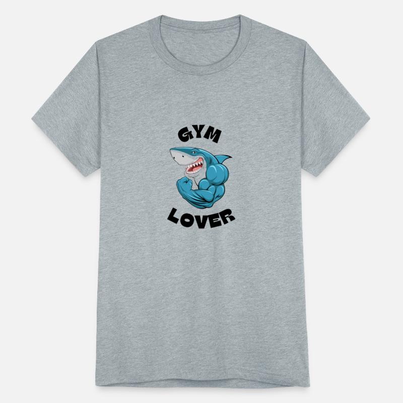 Blue Illustrated Shark Gym Lover