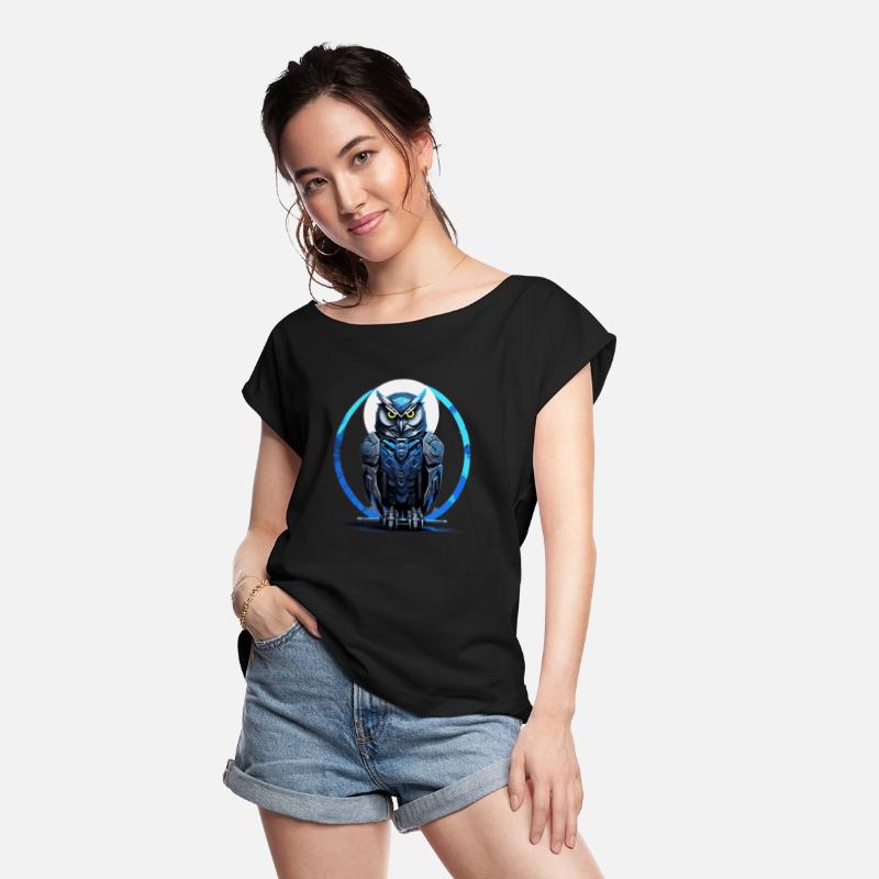 Blue Steel Owl: Robotic Elegance