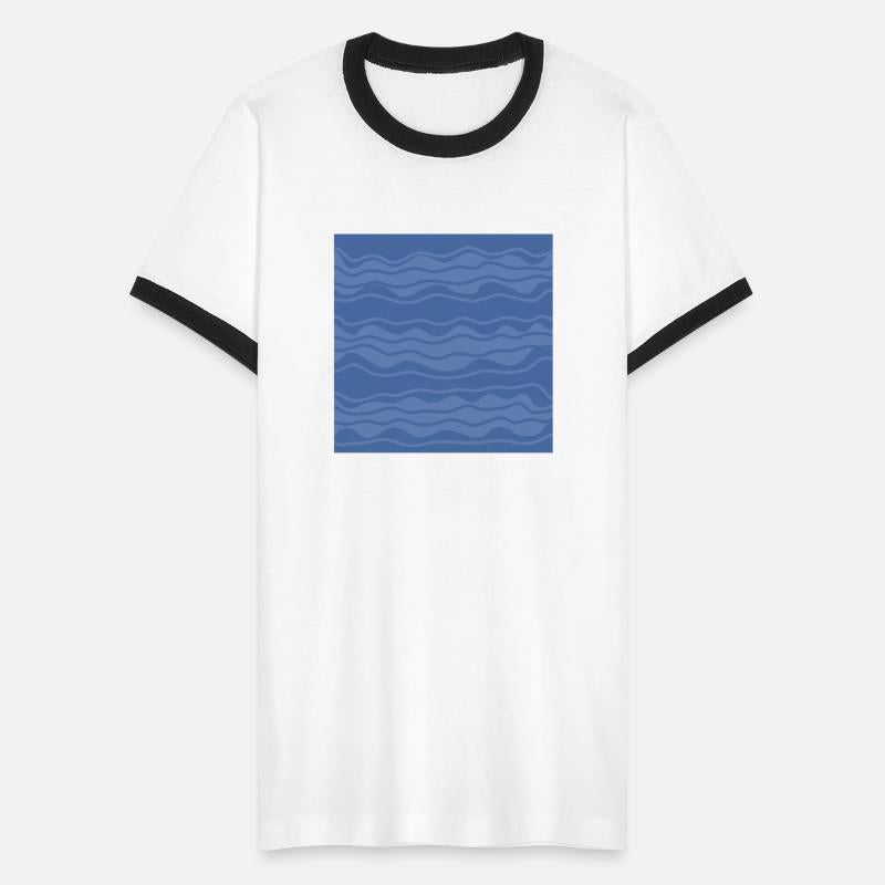 Blue Stripe Boho Groovy Liquid Swirl Pattern