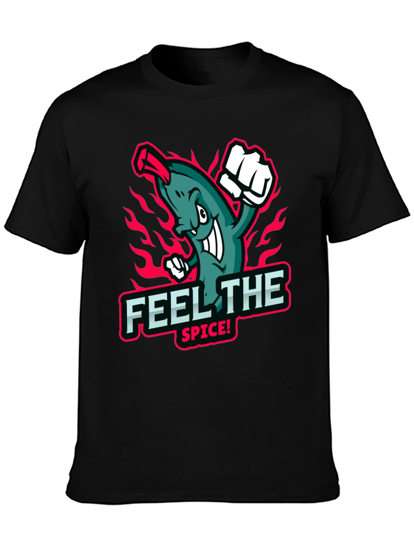 Feel the Spice! Graphic Print Black T-Shirt
