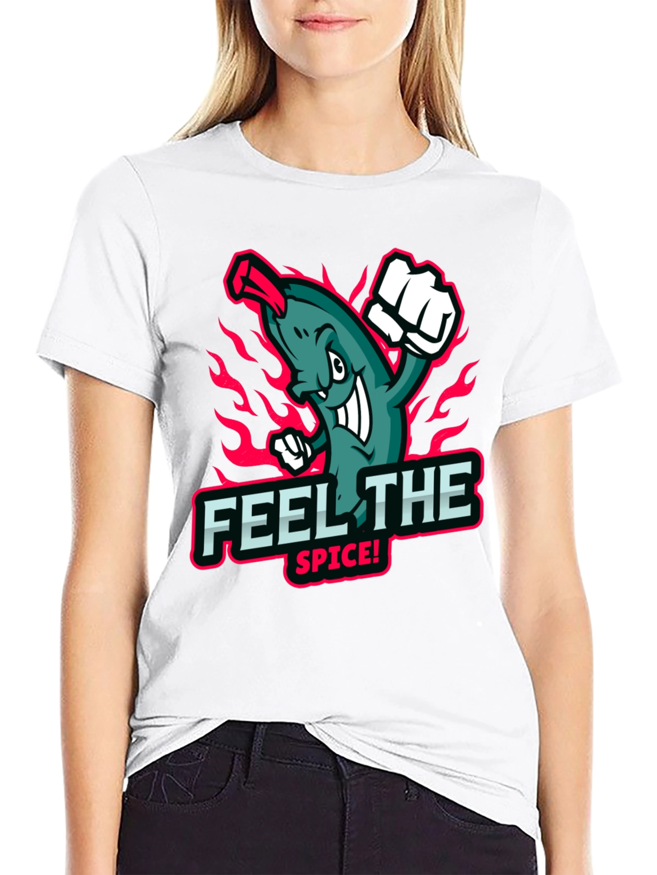 Feel the Spice! Graphic Print Black T-Shirt