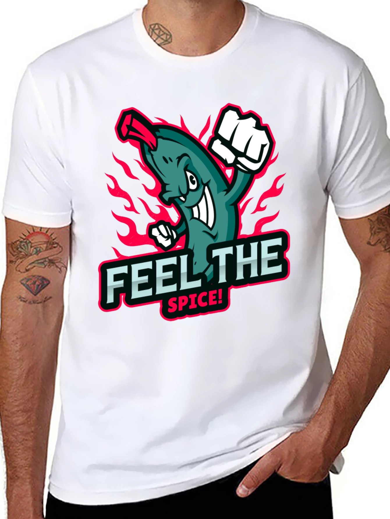 Feel the Spice! Graphic Print Black T-Shirt
