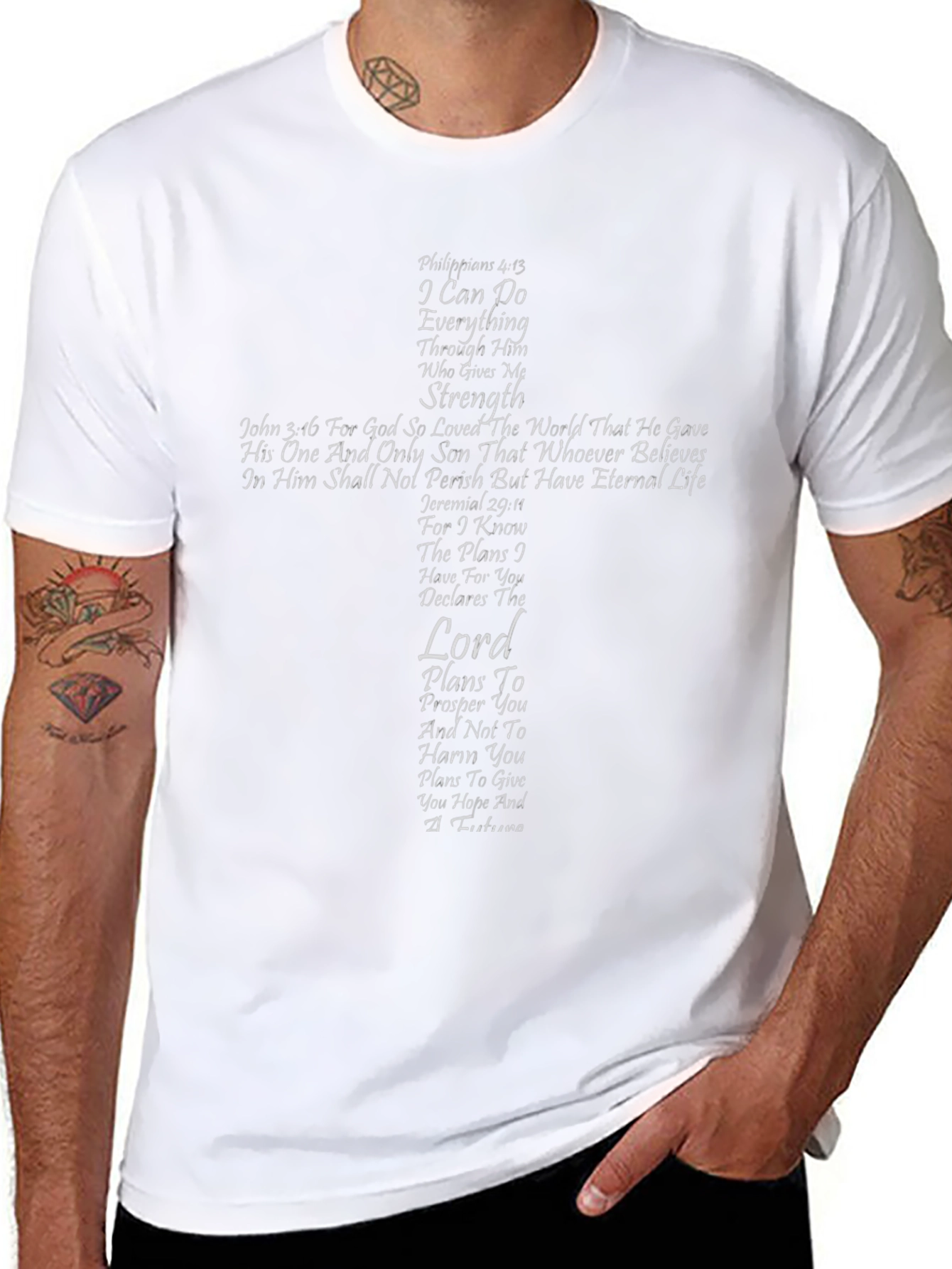 Faith-Inspired Cross T-Shirt: Christian Scripture Design
