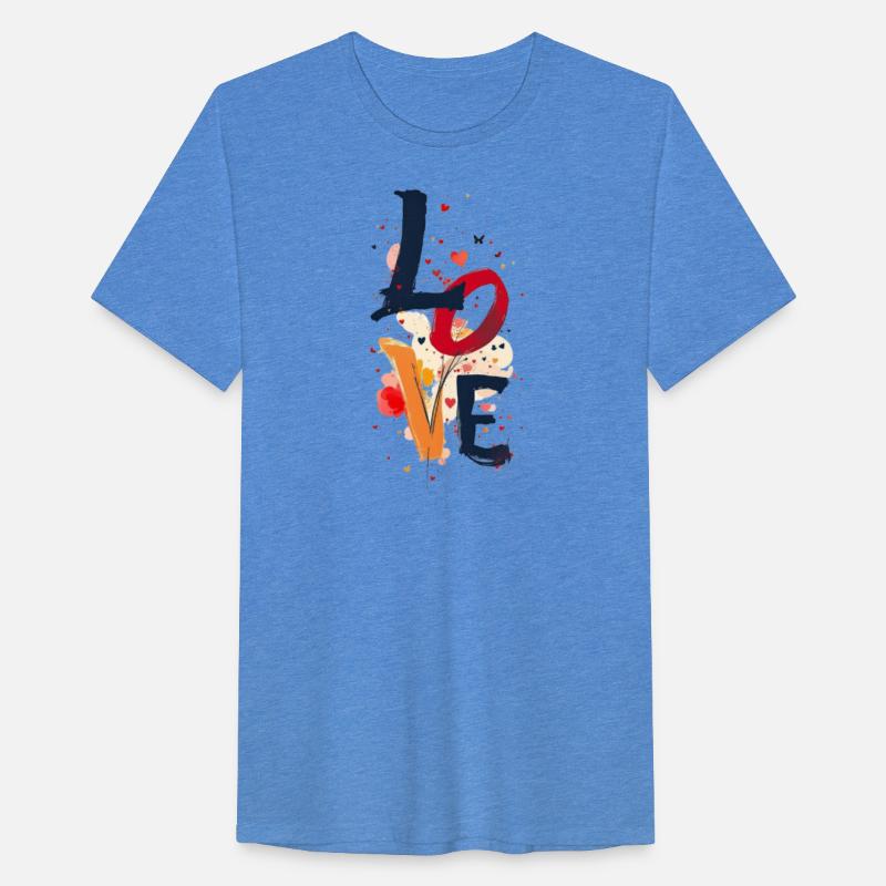 Bold Love Typography with Hearts and Confetti