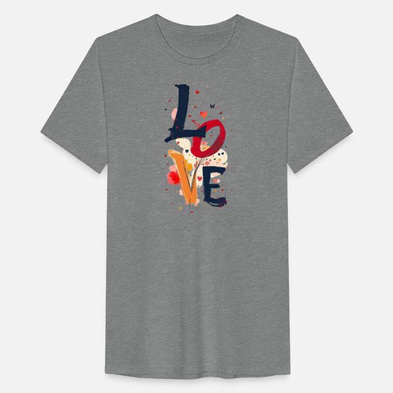 Bold Love Typography with Hearts and Confetti