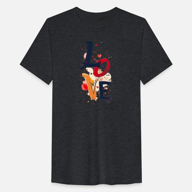Bold Love Typography with Hearts and Confetti