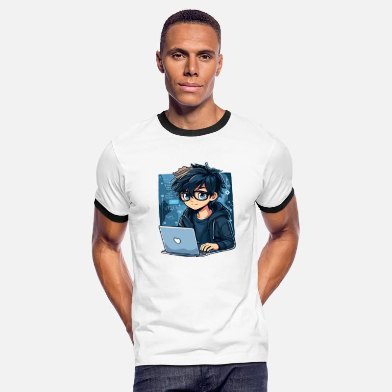 boy working with laptop, just boy who love coding