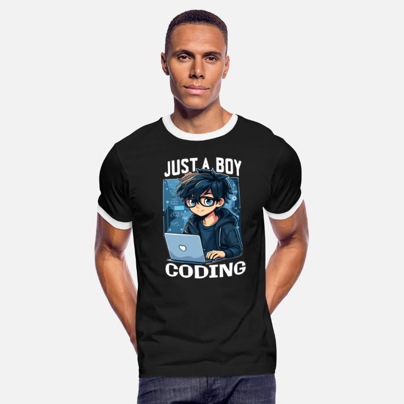 boy working with laptop, just boy who love coding