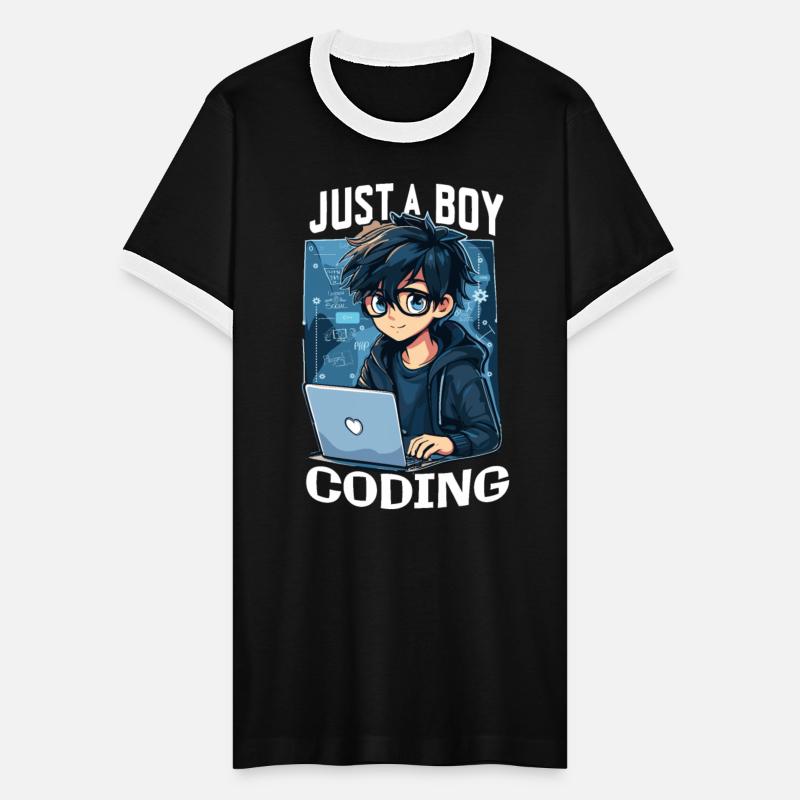 boy working with laptop, just boy who love coding