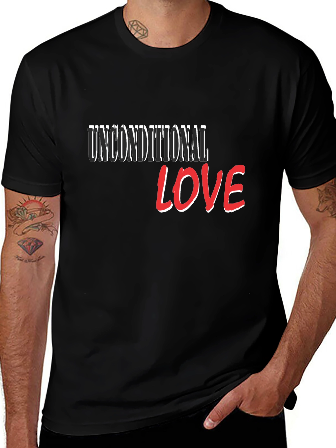 Unconditional Love Graphic T-Shirt - Stylish Black Tee
