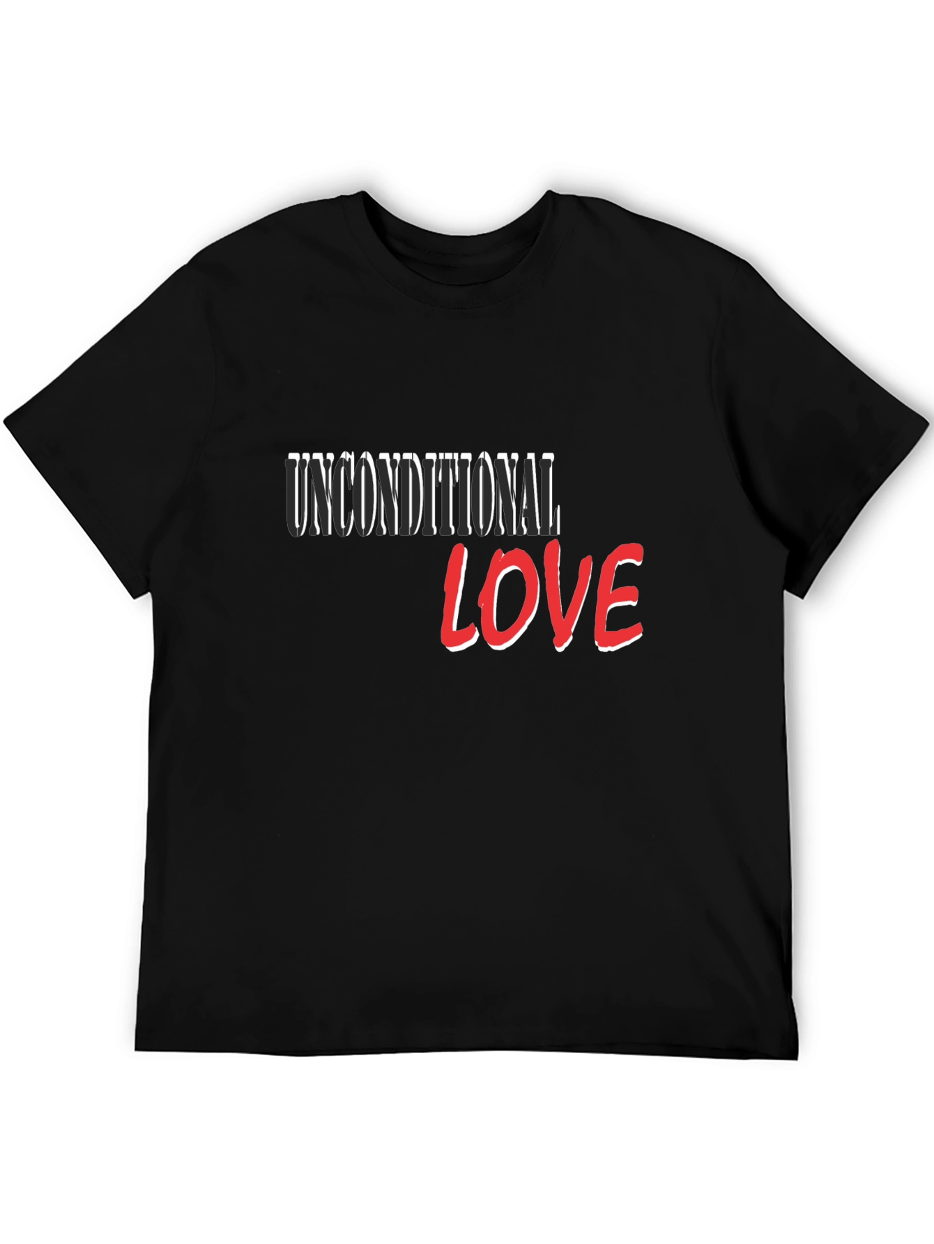 Unconditional Love Graphic T-Shirt - Stylish Black Tee
