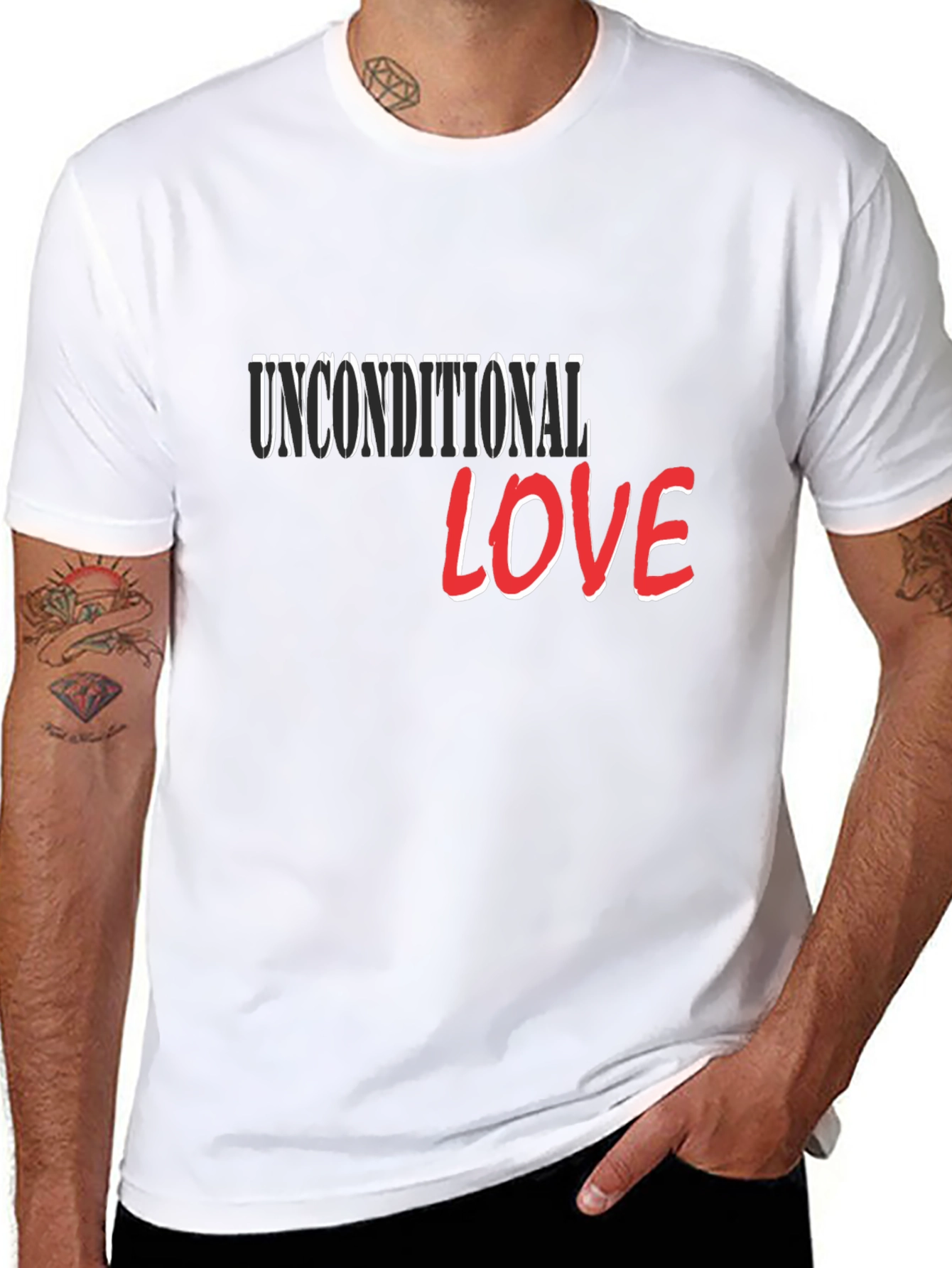 Unconditional Love Graphic T-Shirt - Stylish Black Tee