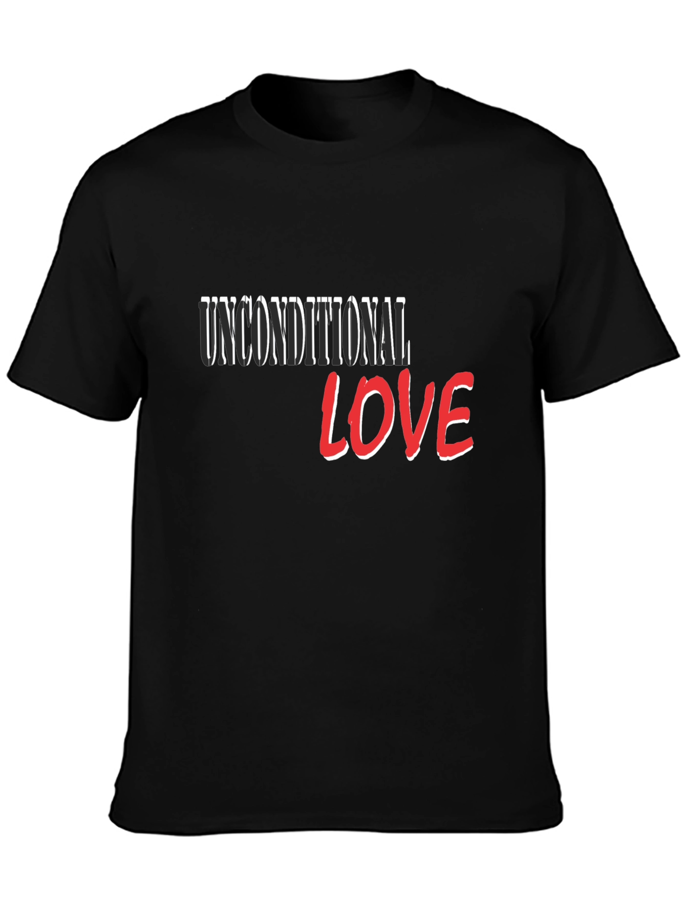 Unconditional Love Graphic T-Shirt - Stylish Black Tee