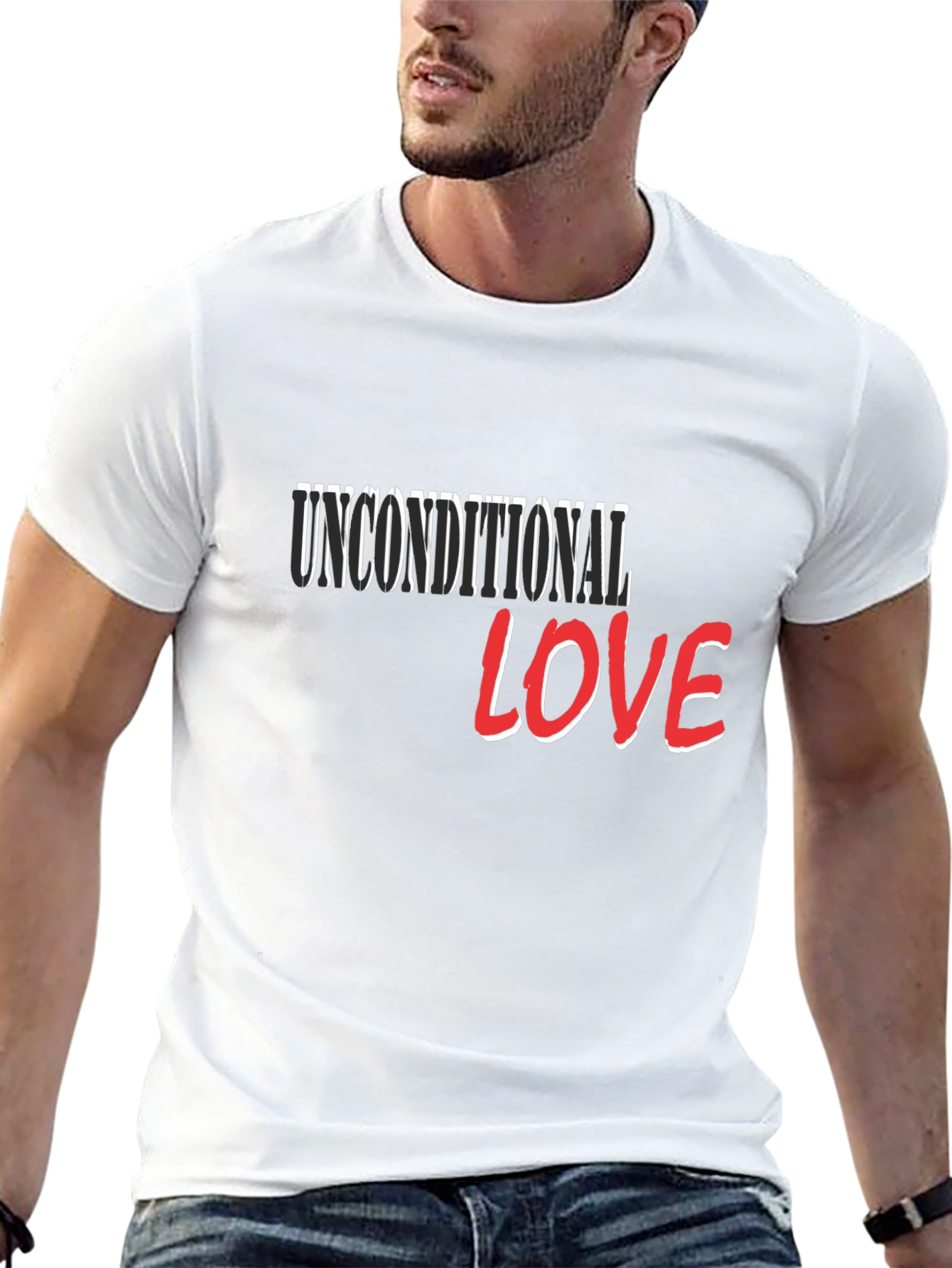 Unconditional Love Graphic T-Shirt - Stylish Black Tee