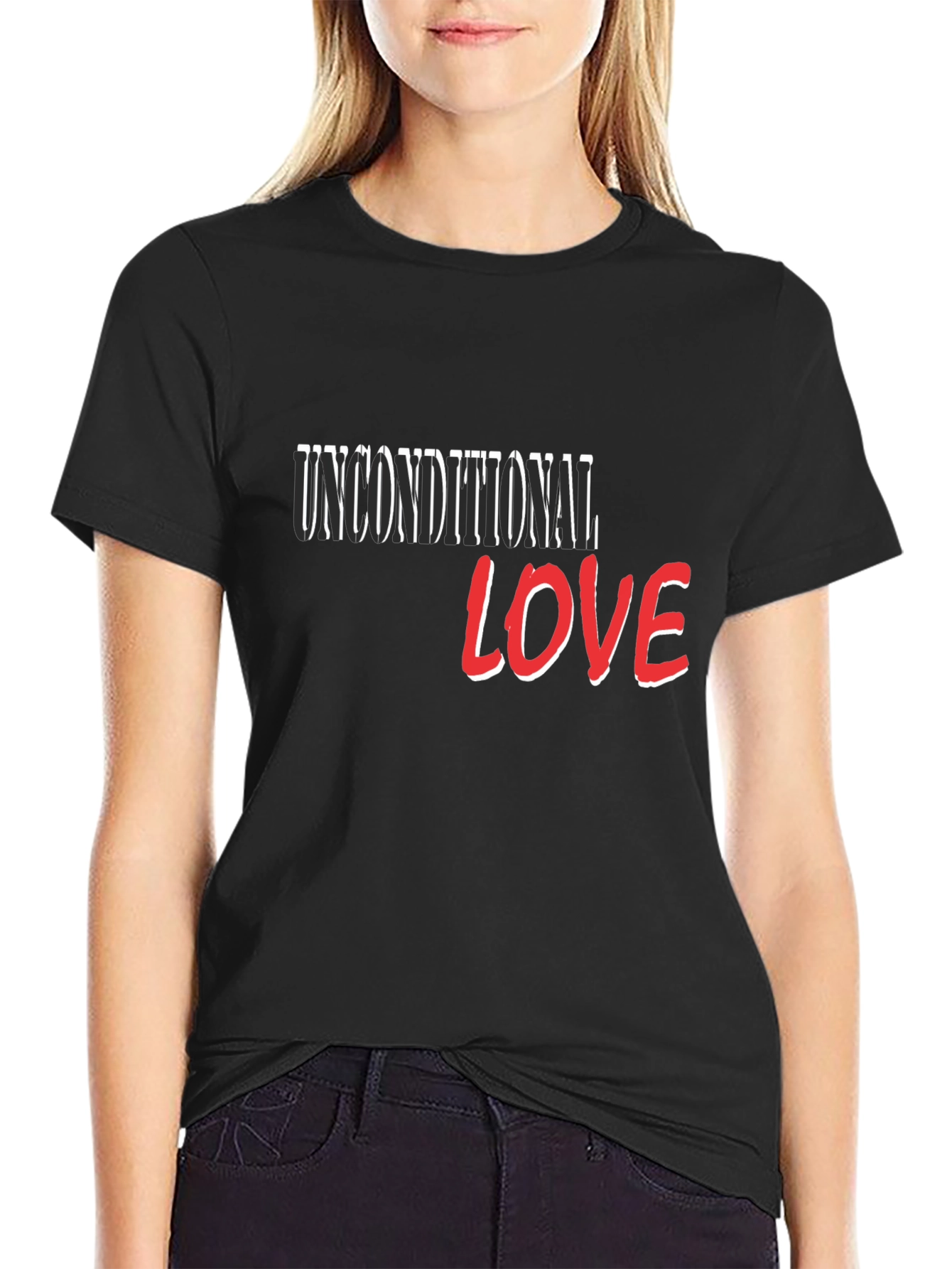 Unconditional Love Graphic T-Shirt - Stylish Black Tee