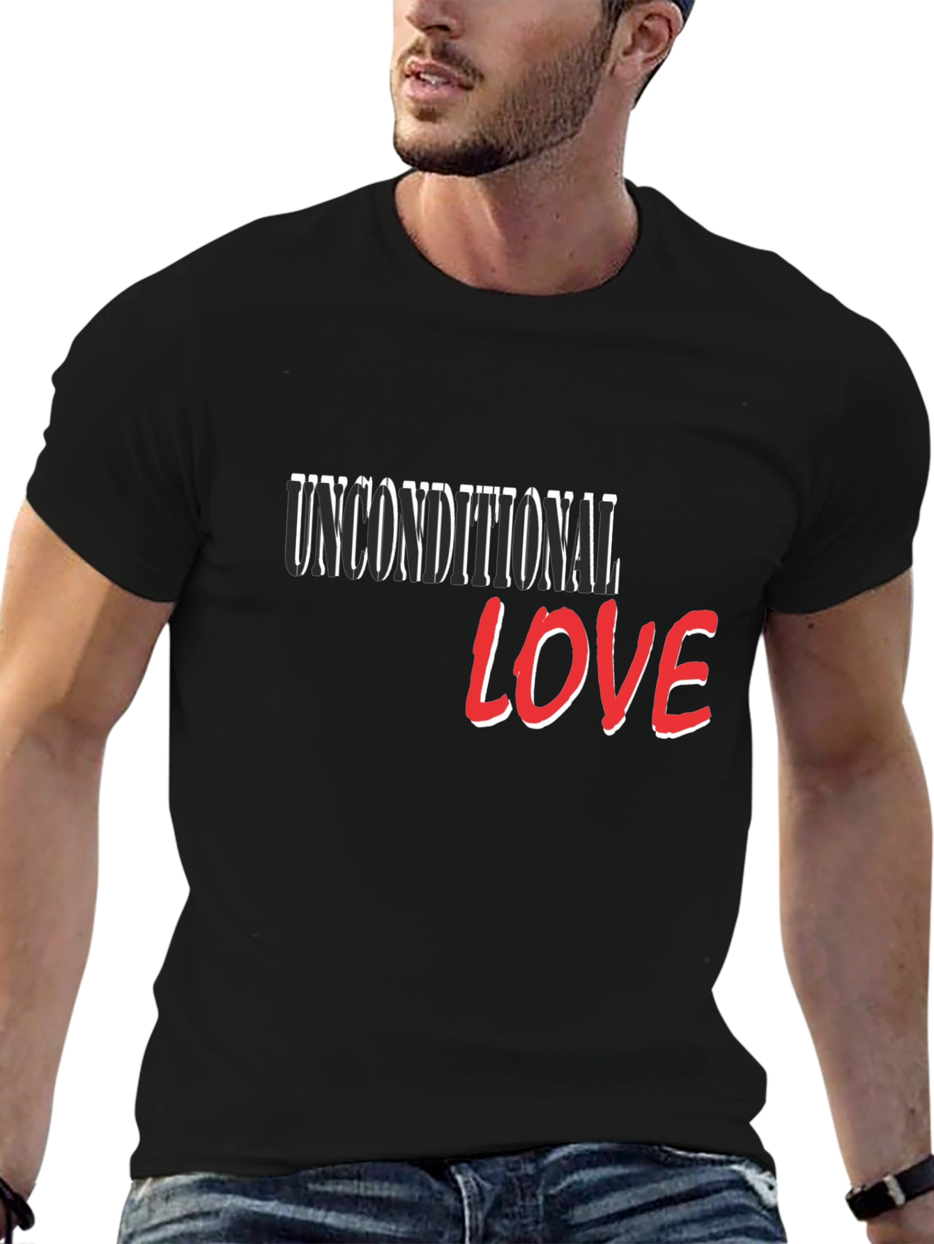 Unconditional Love Graphic T-Shirt - Stylish Black Tee