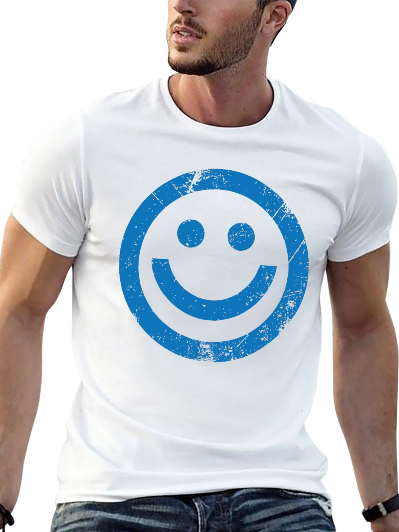 Retro Smiley Face Graphic T-Shirt - Cool Casual Style