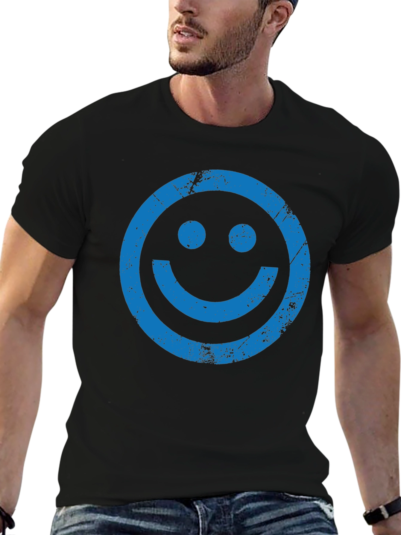 Retro Smiley Face Graphic T-Shirt - Cool Casual Style