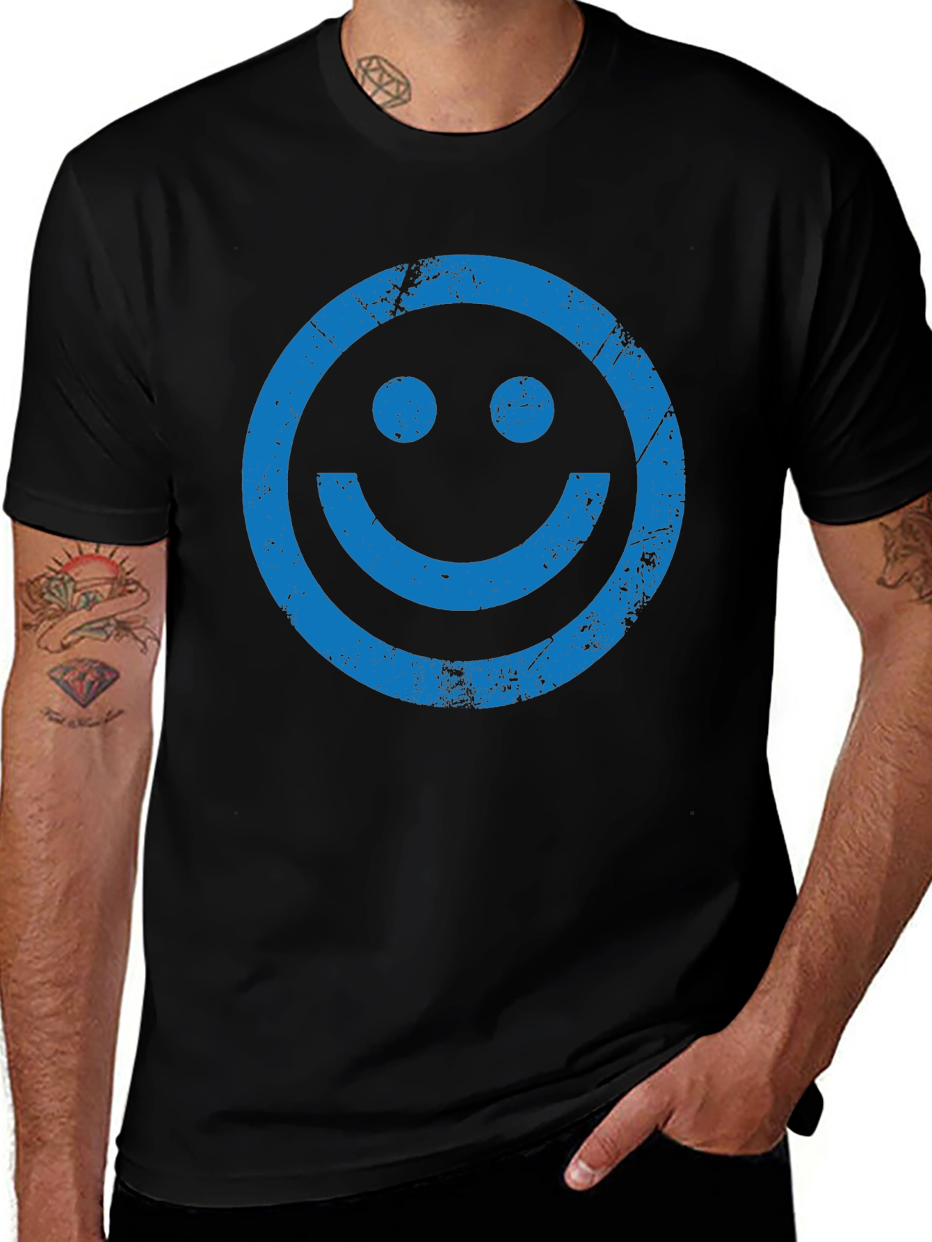 Retro Smiley Face Graphic T-Shirt - Cool Casual Style