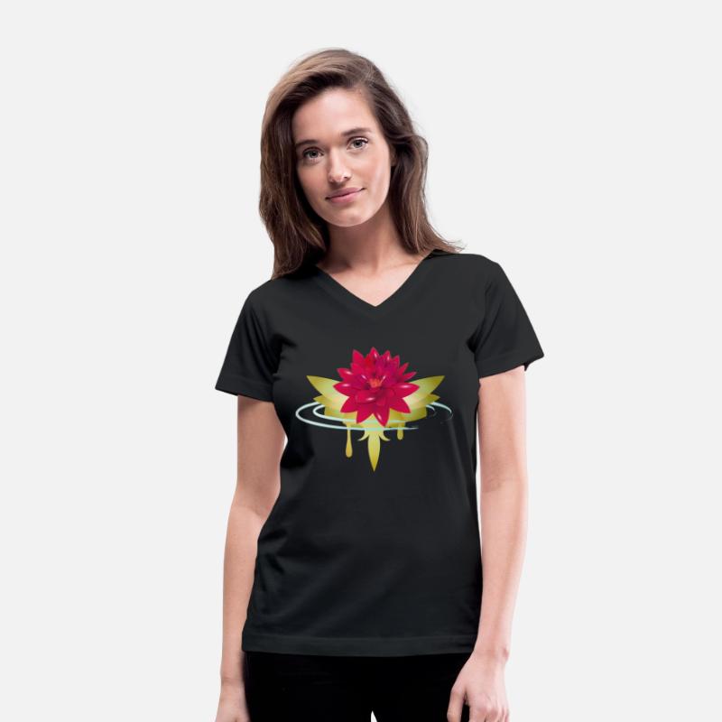 bright red lotus flower in water