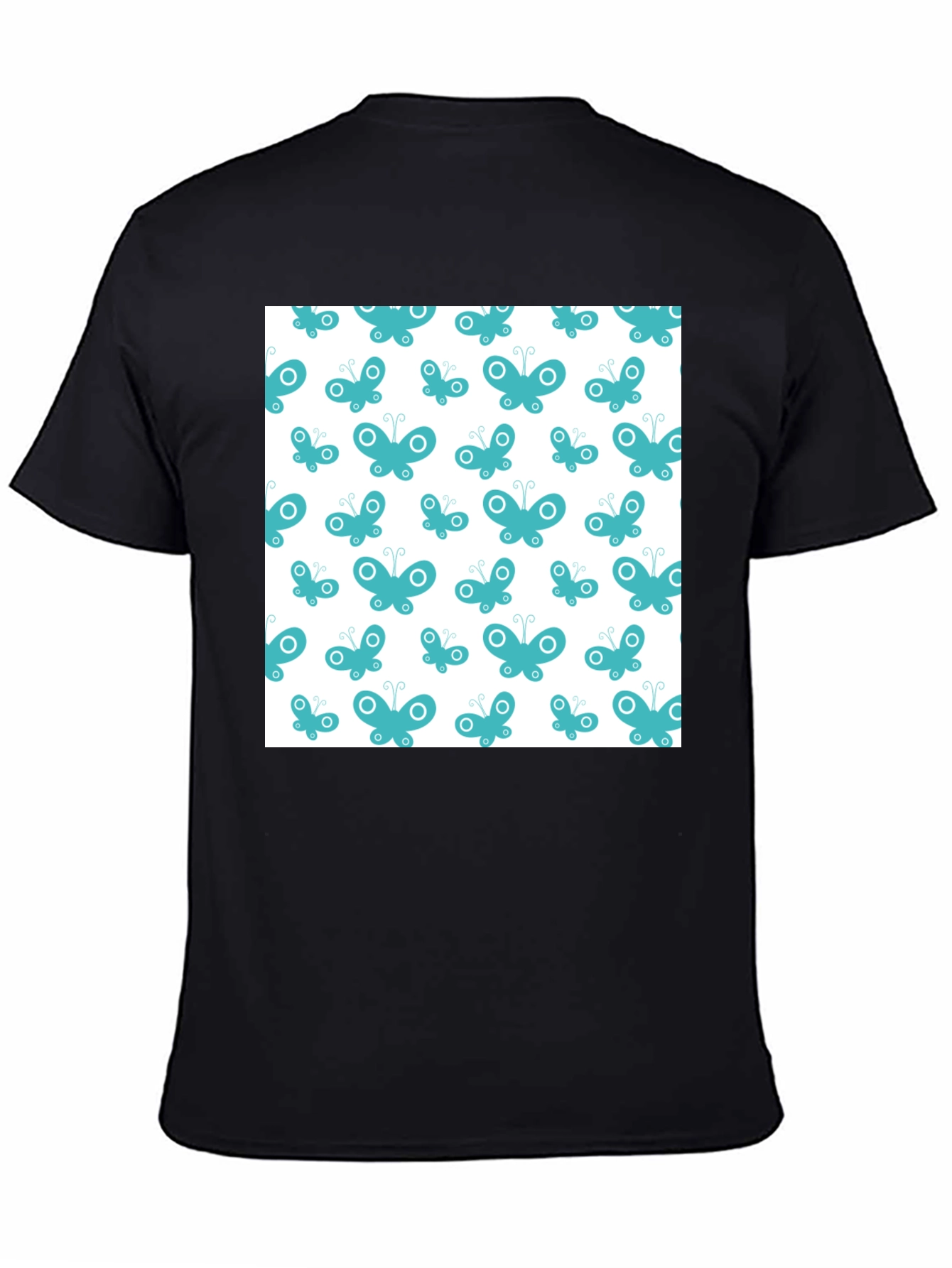 Butterfly Pattern T-Shirt - Black