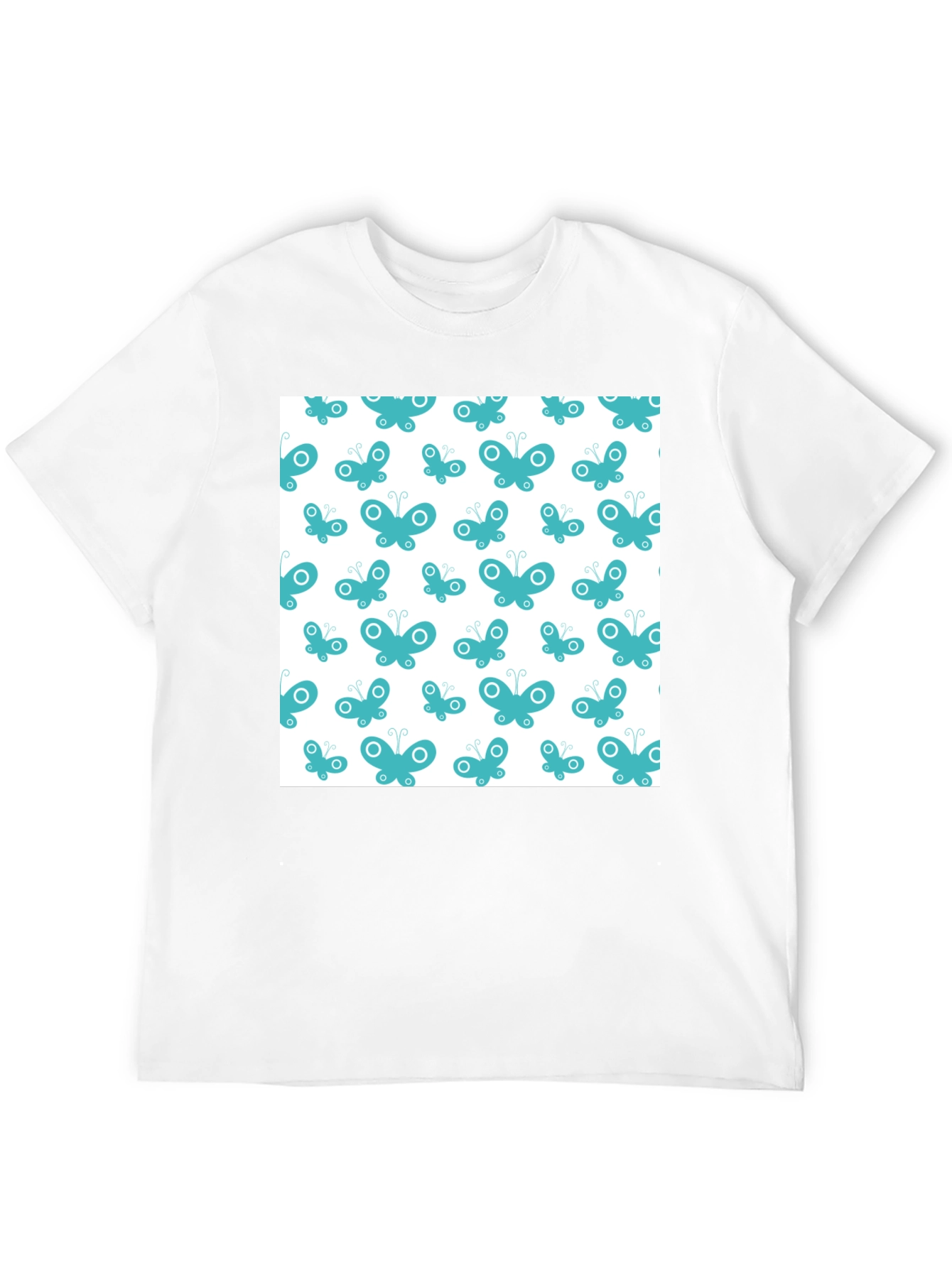 Butterfly Pattern T-Shirt - Black